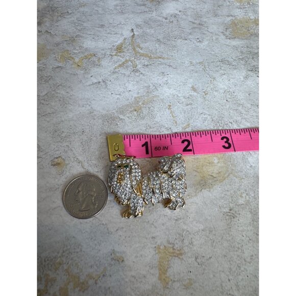 Maltese Dog Rhinestone Brooch Pin Gorgeous - Picture 9 of 10